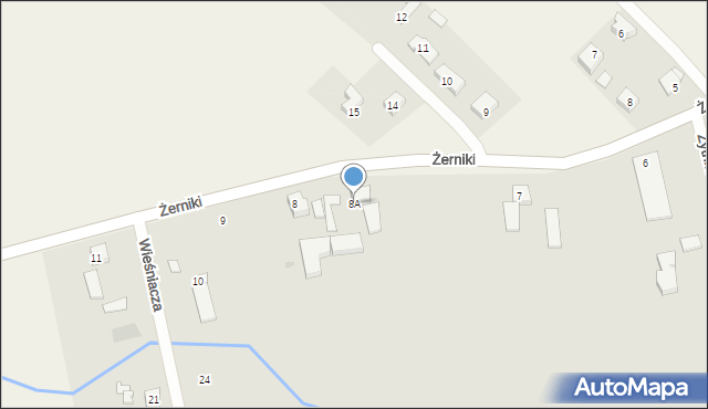 Gniezno, Żerniki, 8A, mapa Gniezna