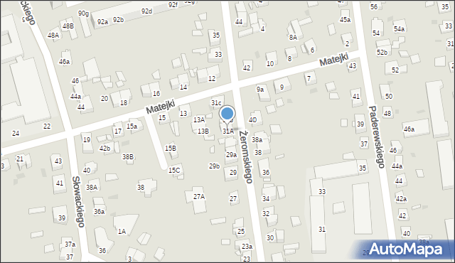 Gniezno, Żeromskiego Stefana, 31A, mapa Gniezna