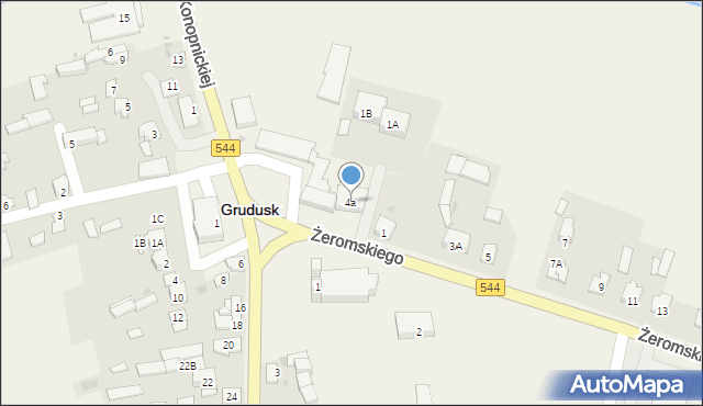 Grudusk, Żeromskiego Stefana, 4a, mapa Grudusk