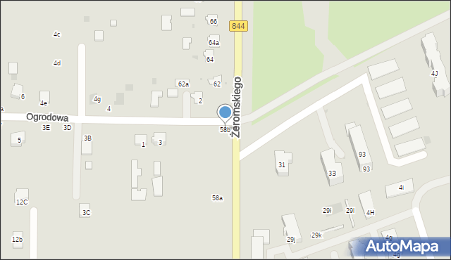 Hrubieszów, Żeromskiego Stefana, 58b, mapa Hrubieszów