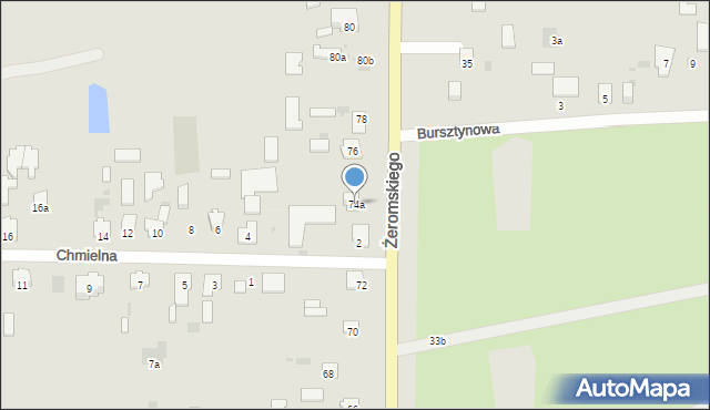 Hrubieszów, Żeromskiego Stefana, 74a, mapa Hrubieszów