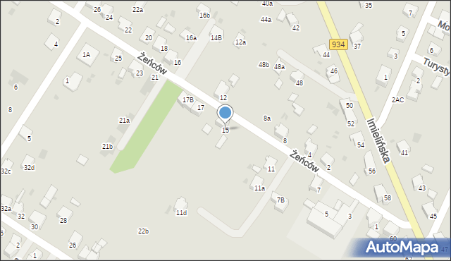 Imielin, Żeńców, 15, mapa Imielin