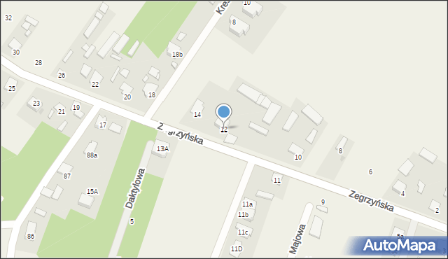 Jachranka, Zegrzyńska, 12, mapa Jachranka