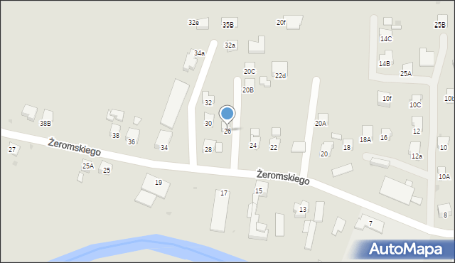 Jasło, Żeromskiego Stefana, 26, mapa Jasła