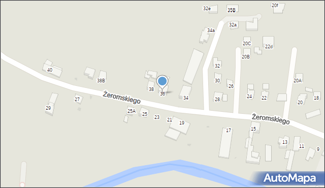 Jasło, Żeromskiego Stefana, 36, mapa Jasła
