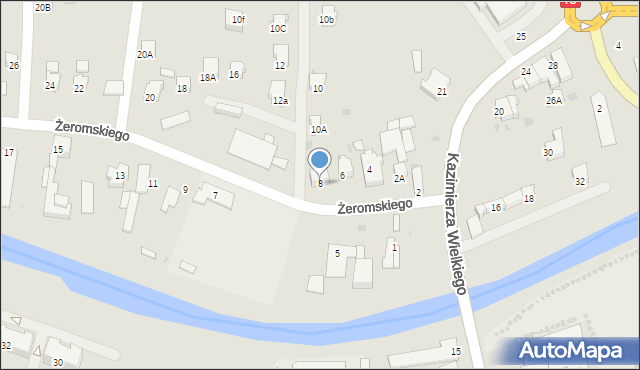 Jasło, Żeromskiego Stefana, 8, mapa Jasła