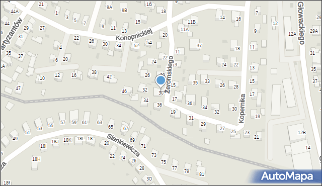 Jędrzejów, Żeromskiego Stefana, 30, mapa Jędrzejów