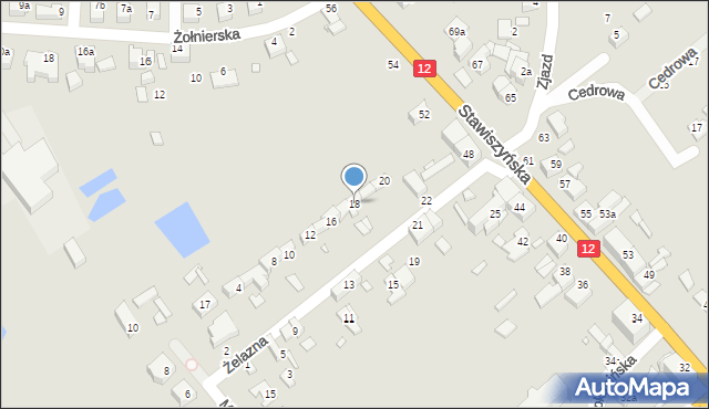 Kalisz, Żelazna, 18, mapa Kalisza