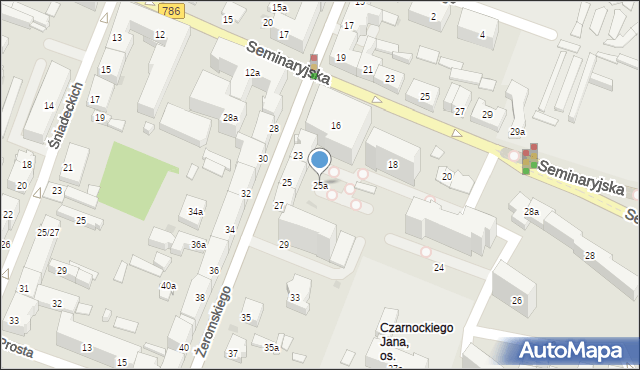 Kielce, Żeromskiego Stefana, 25a, mapa Kielc