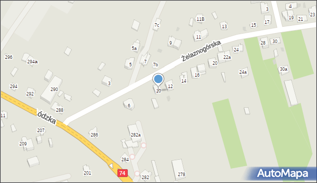 Kielce, Żelaznogórska, 10, mapa Kielc