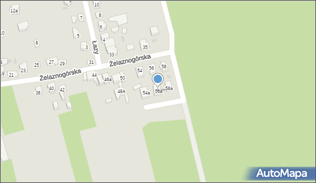 Kielce, Żelaznogórska, 56a, mapa Kielc