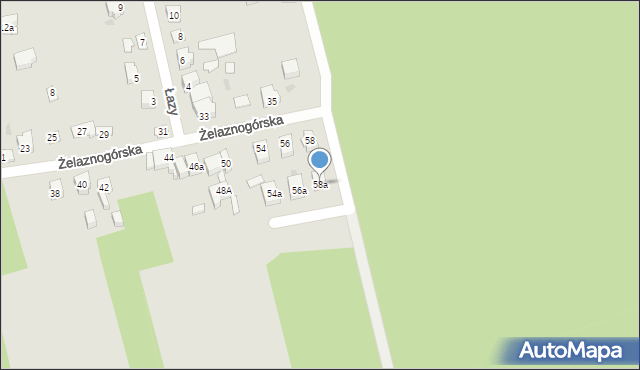 Kielce, Żelaznogórska, 58a, mapa Kielc