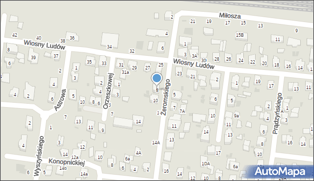 Kostrzyn, Żeromskiego Stefana, 8, mapa Kostrzyn