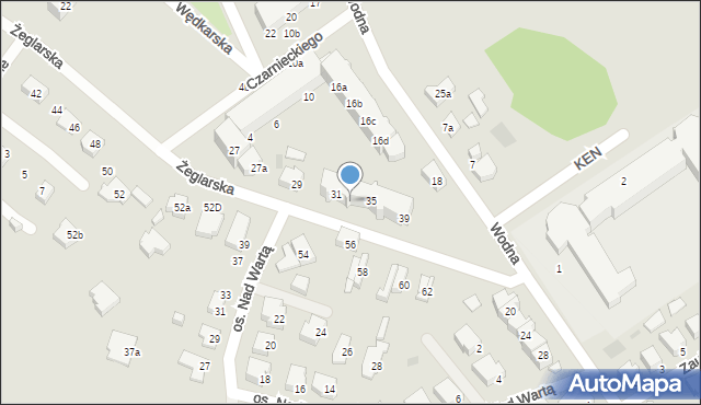 Kostrzyn nad Odrą, Żeglarska, 33, mapa Kostrzyn nad Odrą