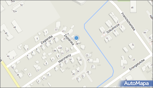 Koszalin, Żeglarska, 19, mapa Koszalina