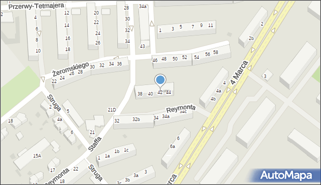 Koszalin, Żeromskiego Stefana, 42, mapa Koszalina