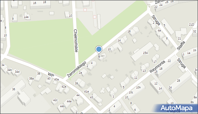 Koszalin, Żeromskiego Stefana, 6, mapa Koszalina