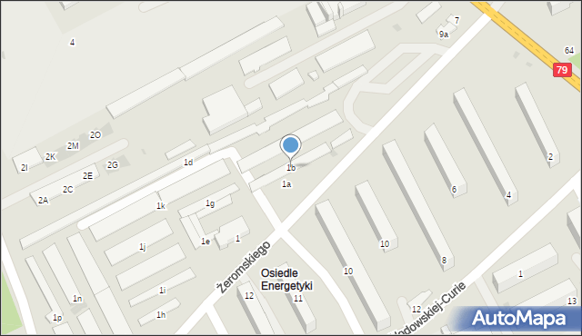 Kozienice, Żeromskiego Stefana, 1b, mapa Kozienice