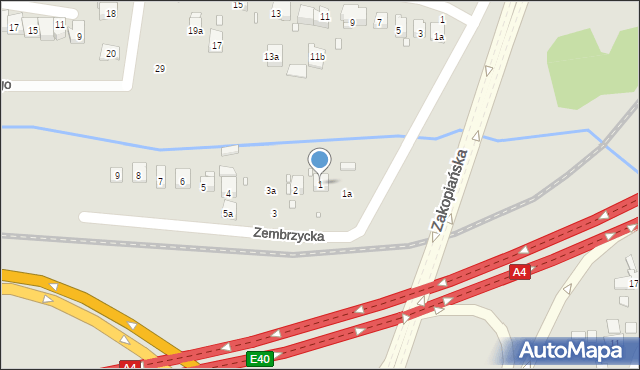 Kraków, Zembrzycka, 1, mapa Krakowa