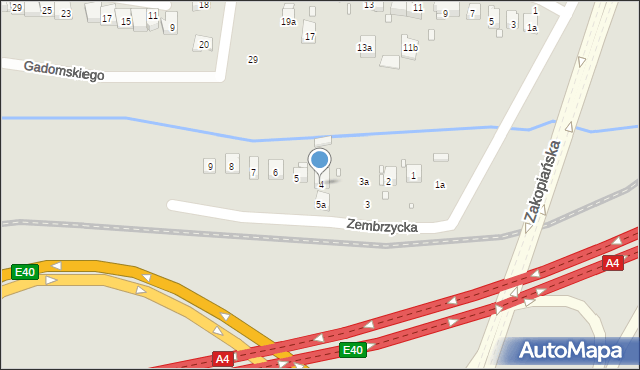 Kraków, Zembrzycka, 4, mapa Krakowa