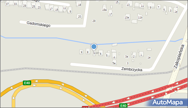 Kraków, Zembrzycka, 7, mapa Krakowa