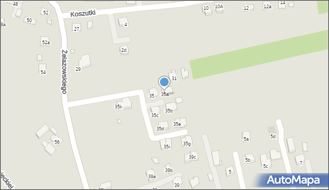 Kraków, Żelazowskiego Romana, 35a, mapa Krakowa