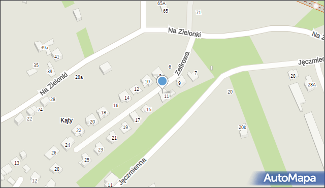 Kraków, Zefirowa, 13, mapa Krakowa