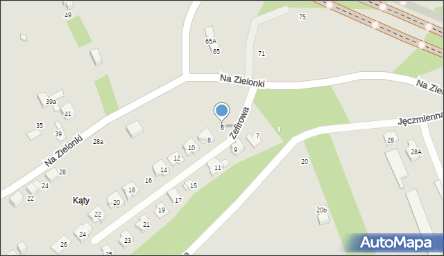 Kraków, Zefirowa, 6, mapa Krakowa