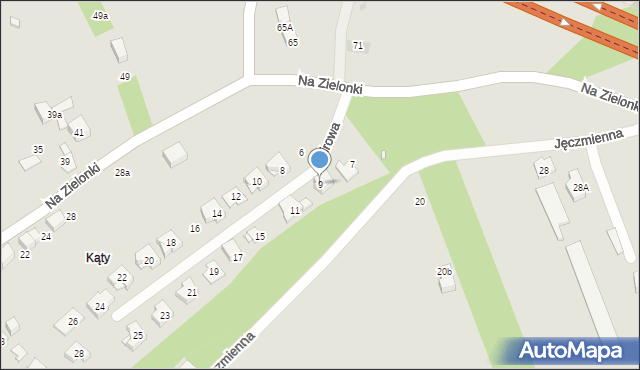 Kraków, Zefirowa, 9, mapa Krakowa