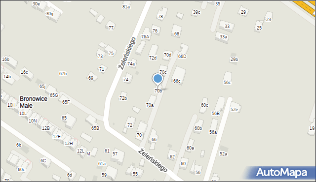 Kraków, Żeleńskiego Władysława, 70b, mapa Krakowa