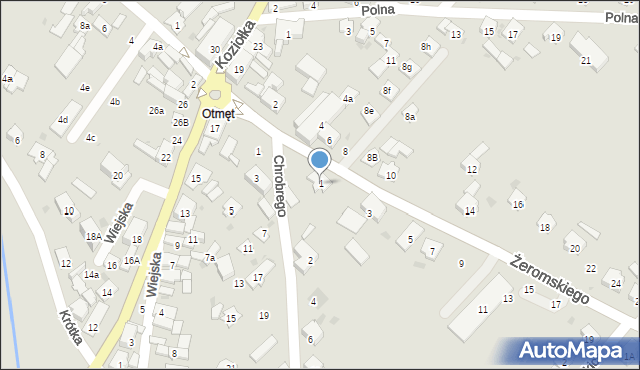 Krapkowice, Żeromskiego Stefana, 1, mapa Krapkowice