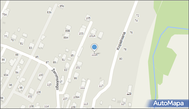 Krosno, Żeromskiego Stefana, 111b, mapa Krosna