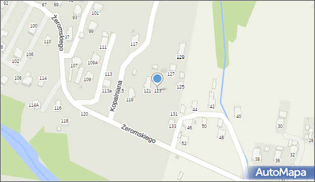 Krosno, Żeromskiego Stefana, 123, mapa Krosna