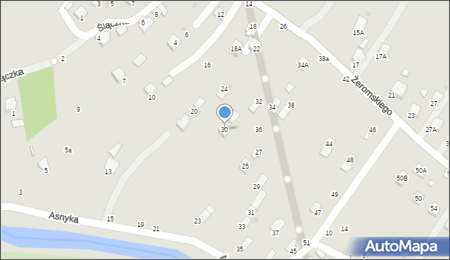 Krosno, Żeromskiego Stefana, 30, mapa Krosna