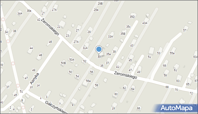 Krosno, Żeromskiego Stefana, 33, mapa Krosna