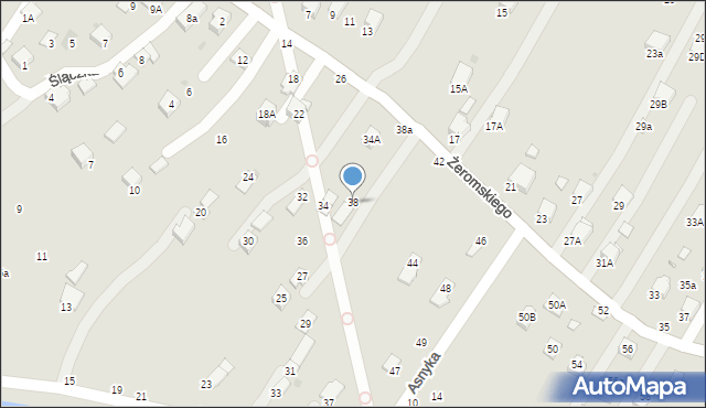 Krosno, Żeromskiego Stefana, 38, mapa Krosna