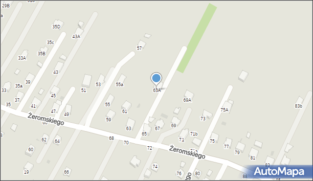 Krosno, Żeromskiego Stefana, 63A, mapa Krosna