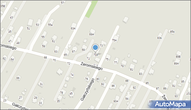 Krosno, Żeromskiego Stefana, 71b, mapa Krosna