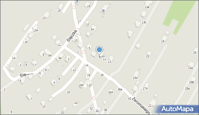 Krosno, Żeromskiego Stefana, 9, mapa Krosna