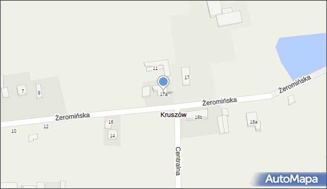 Kruszów, Żeromińska, 17a, mapa Kruszów