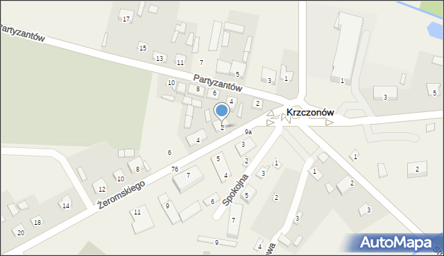 Krzczonów, Żeromskiego Stefana, 2, mapa Krzczonów