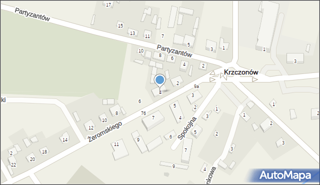 Krzczonów, Żeromskiego Stefana, 4, mapa Krzczonów