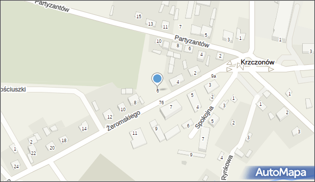 Krzczonów, Żeromskiego Stefana, 6, mapa Krzczonów