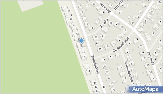 Krzewno, Żeromskiego Stefana, 40, mapa Krzewno