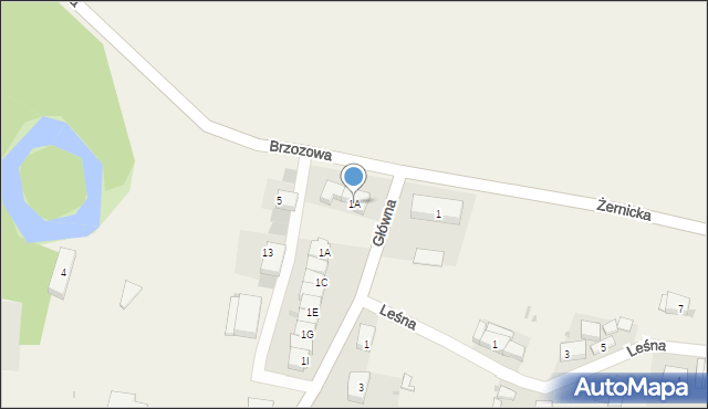 Krzyżowice, Żernicka, 1A, mapa Krzyżowice