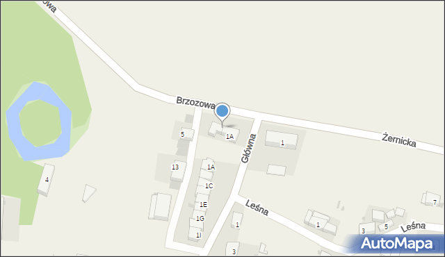 Krzyżowice, Żernicka, 1B, mapa Krzyżowice