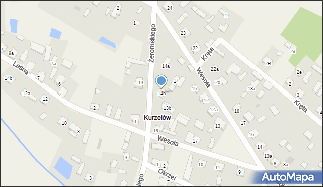 Kurzelów, Żeromskiego Stefana, 14b, mapa Kurzelów