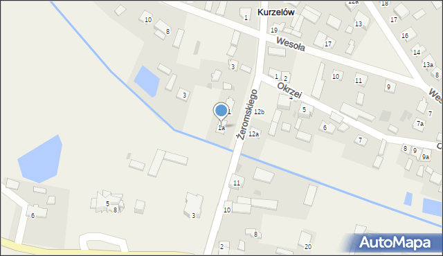 Kurzelów, Żeromskiego Stefana, 1a, mapa Kurzelów