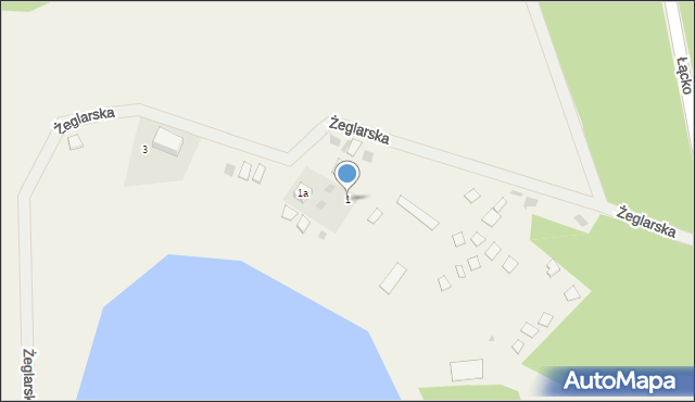 Łącko, Żeglarska, 1, mapa Łącko