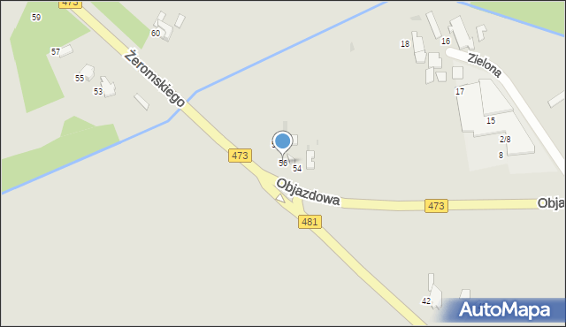 Łask, Żeromskiego Stefana, 56, mapa Łask